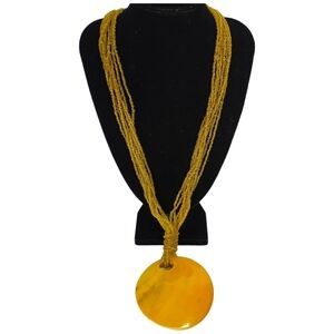 You and I, Round Shell Pendant, Beaded Necklace, Women's Jewelry, Bohemian